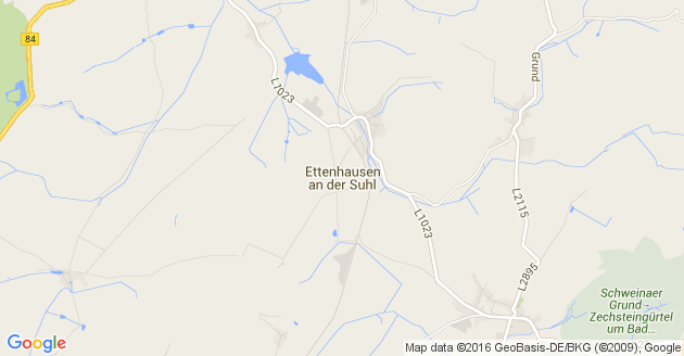 Karte Ettenhausen an der Suhl