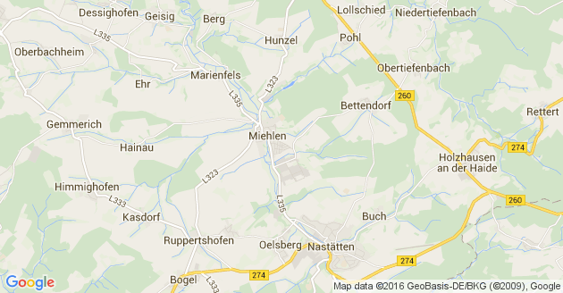 Karte Miehlen im Taunus