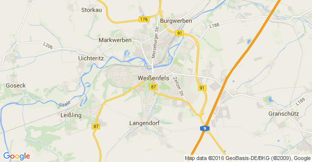 Karte Weißenfels in Sachsen Anhalt