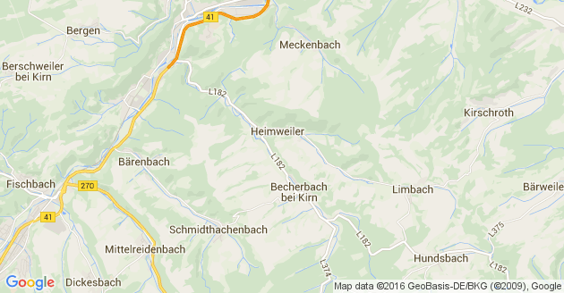 Karte Niederhausen an der Nahe