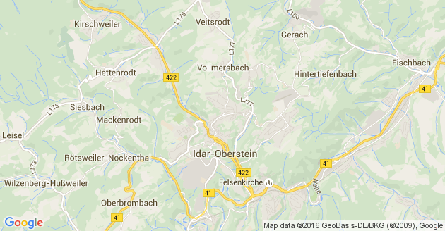 Karte Gerach bei Idar Oberstein