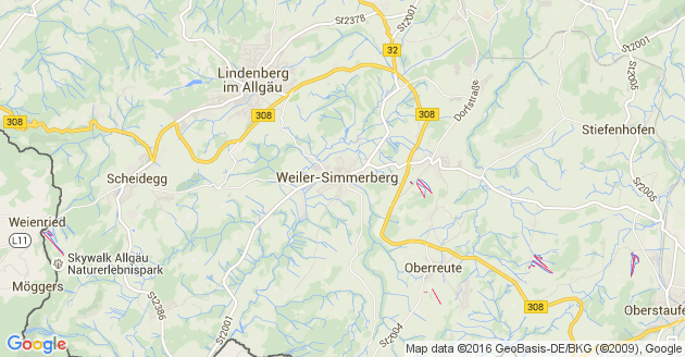 Karte Oberreute im Allgäu