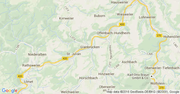Karte Glanbrücken