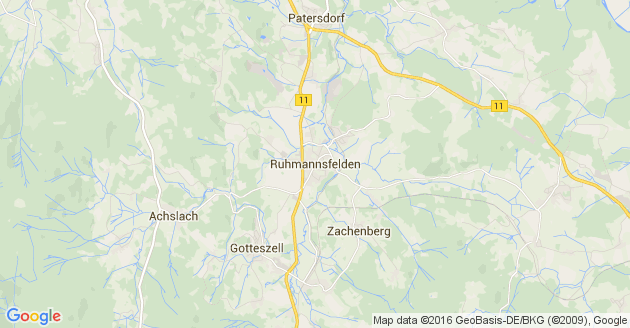 Karte Ruhmannsfelden