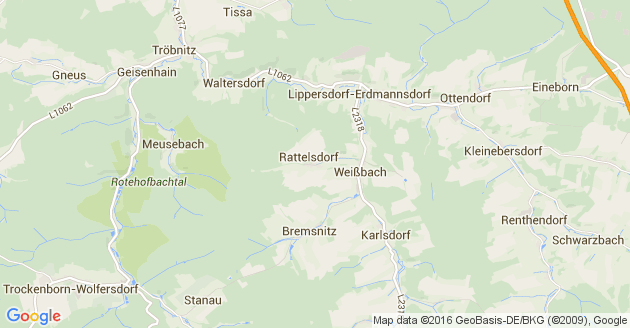 Karte Rattelsdorf Kreis Saale Holzland