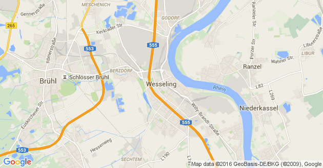 Karte Wesseling im Rheinland
