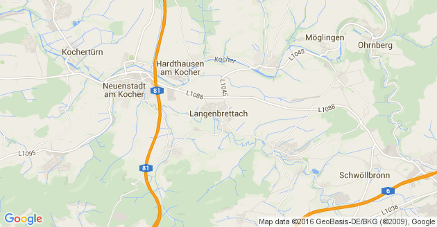 Karte Langenbrettach