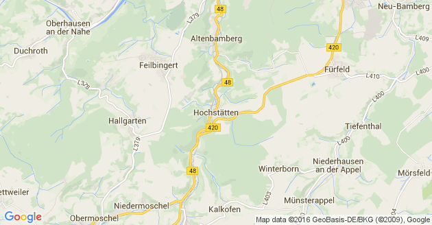 Karte Hochstätten Kreis Bad Kreuznach