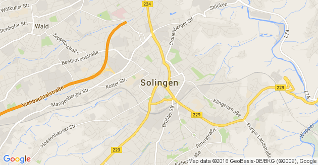 Karte Solingen