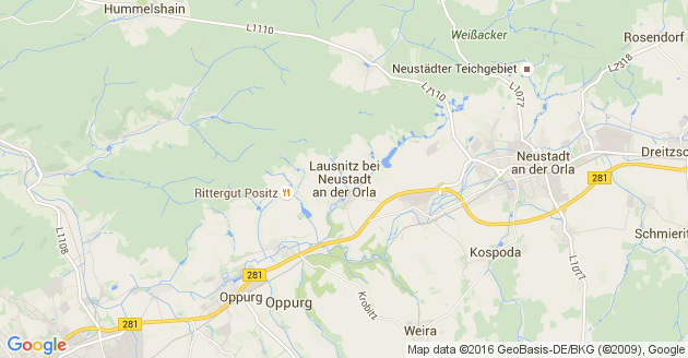 Karte Lausnitz bei Neustadt an der Orla