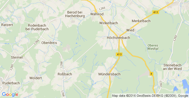 Karte Oberdreis im Westerwald