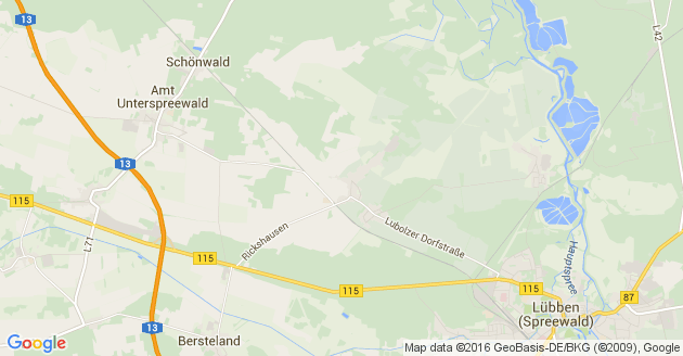 Karte Schönwald bei Lübben