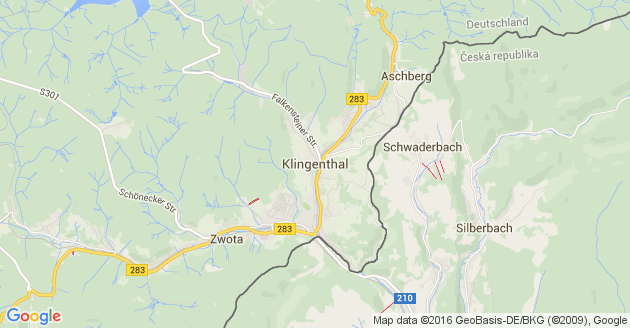 Karte Klingenthal in Sachsen