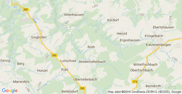 Karte Roth im Rhein Lahn Kreis