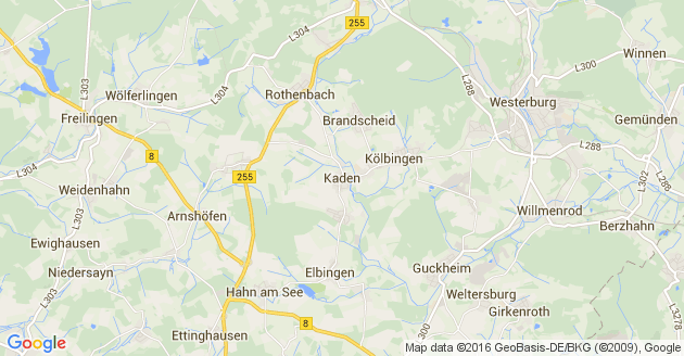 Karte Kaden im Westerwald