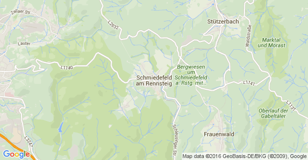 Karte Schmiedefeld am Rennsteig