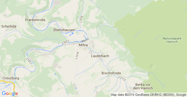 Karte Lauterbach bei Eisenach in Thüringen