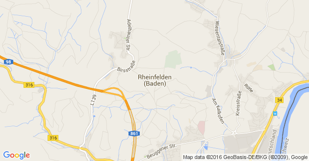 Karte Rheinfelden in Baden