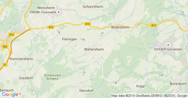 Karte Wallersheim in der Eifel