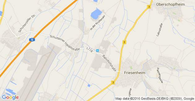 Karte Friesenheim in Baden