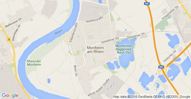 Karte Monheim am Rhein       