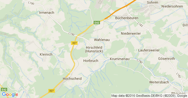 Karte Hirschfeld im Hunsrück