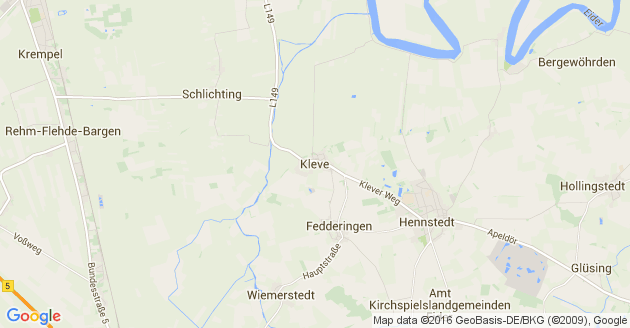 Karte Kleve in Dithmarschen