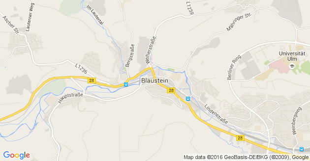 Karte Blaustein in Württemberg