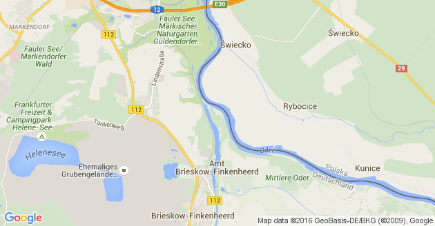 Karte Wiesenau bei Frankfurt an der Oder