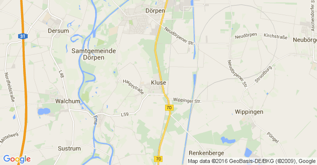 Karte Kluse im Emsland