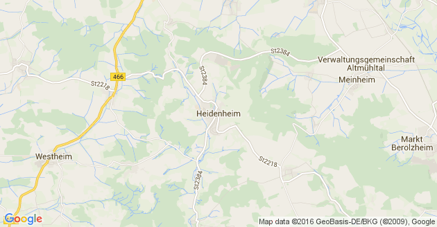 Karte Heidenheim in Mittelfranken