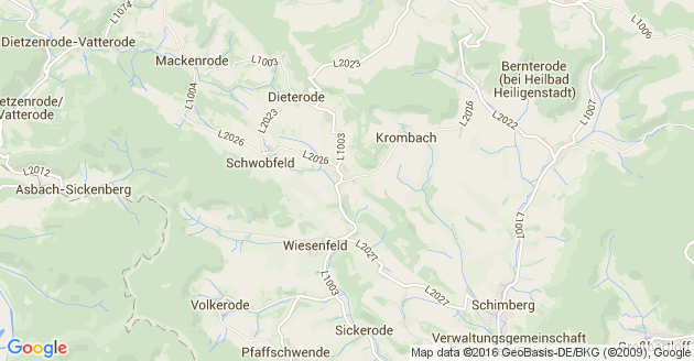 Karte Krombach bei Heiligenstadt Heilbad