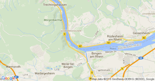 Karte Weiler bei Bingen am Rhein