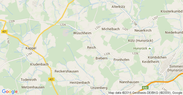 Karte Reich im Hunsrück