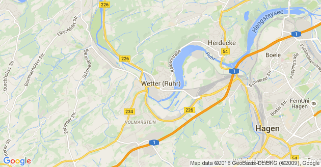 Karte Wetter an der Ruhr