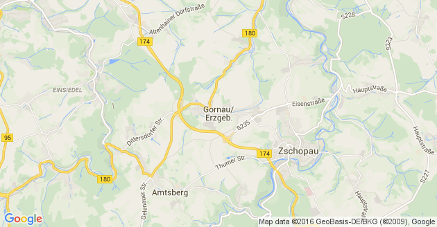 Karte Gornau im Erzgebirge