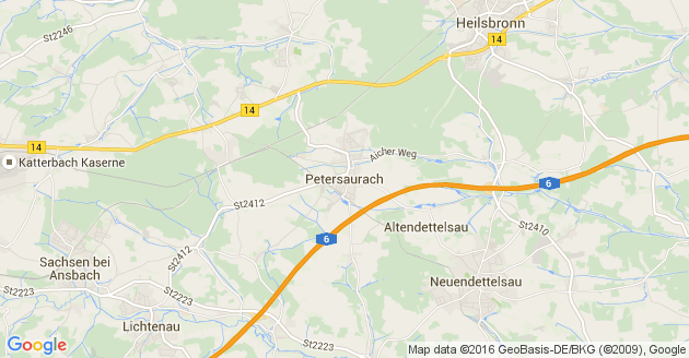 Karte Petersaurach