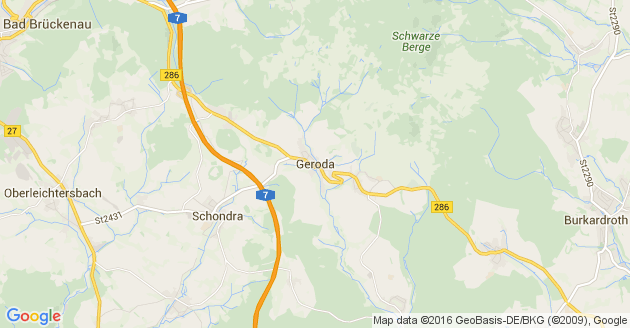 Karte Geroda in Bayern