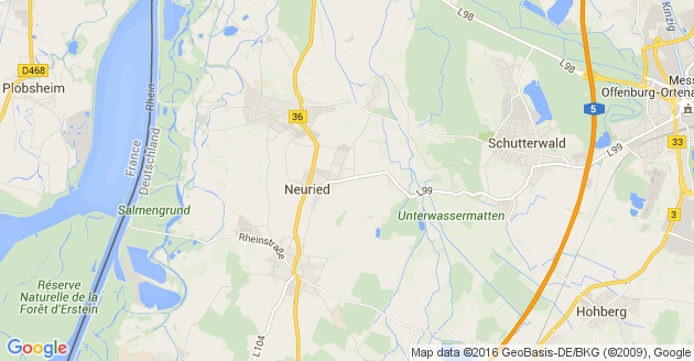 Karte Hohberg bei Offenburg