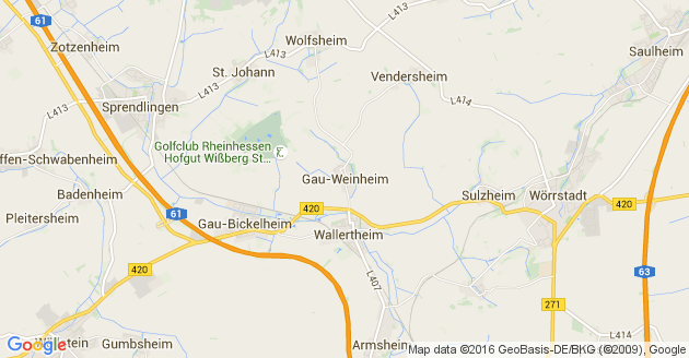 Karte Gau Weinheim