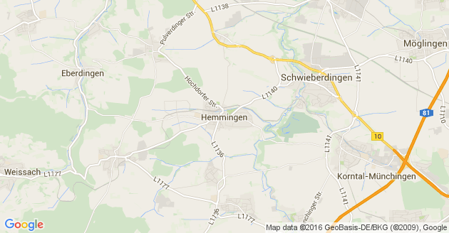 Karte Hemmingen in Württemberg