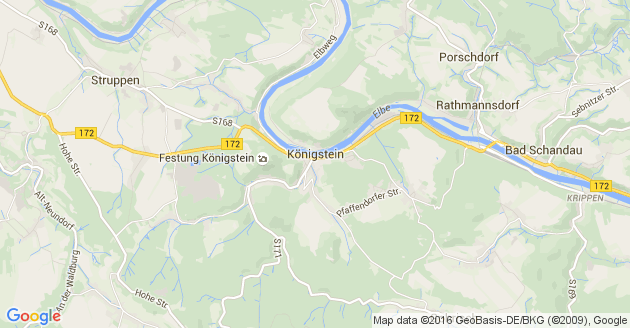 Karte Königstein in der Sächsischen Schweiz