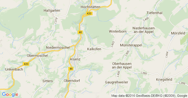 Karte Kalkofen in der Pfalz