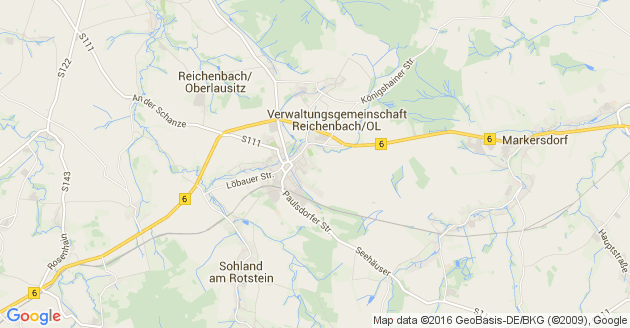 Karte Reichenbach in der Oberlausitz