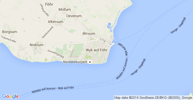 Karte Wyk auf Föhr