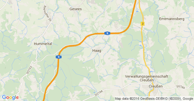 Karte Haag in Oberfranken