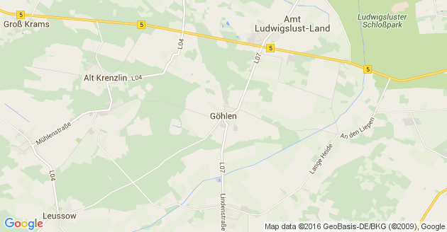 Karte Göhlen bei Ludwigslust