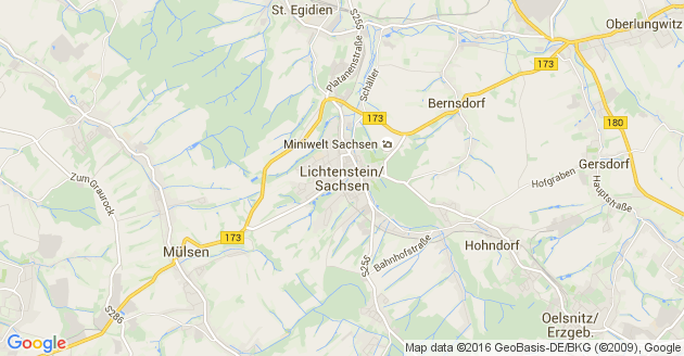 Karte Lichtenstein in Sachsen