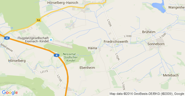 Karte Haina bei Gotha in Thüringen