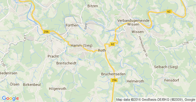 Karte Roth bei Hamm an der Sieg